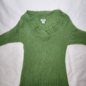 Y2K Preppy Guess Authentic Lime Green Mohair Fuzzy Sweater Ladies Size M